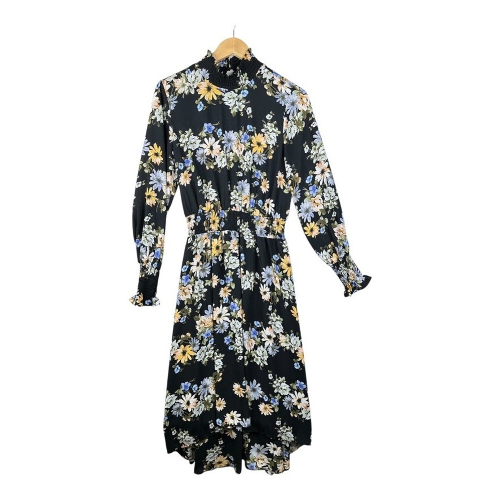 Nanette Lepore Black‎ Dream Cloud hi-lo dress Size 8 Floral Print